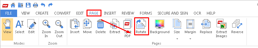 how do i rotate pdf document and save
